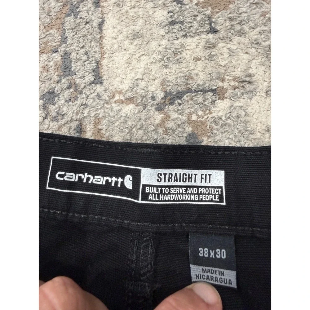 Carhartt Mens Rugged Flex Straight Fit Canvas Work Pants Black BN2821-M 38x30